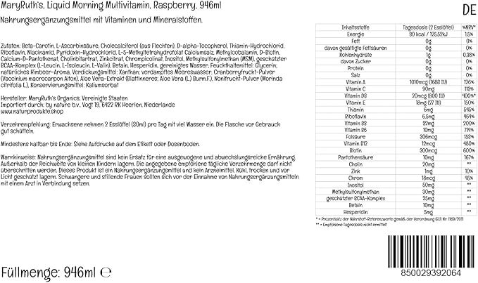 Multivitamin Multimineral for Women Men & Kids by MaryRuth's | No Added Sugar | Vegan Liquid Vitamins for Adults & Kids | Mens, Womens Multivitamin | Energy & Beauty Booster | Non-GMO | 32 Fl Oz