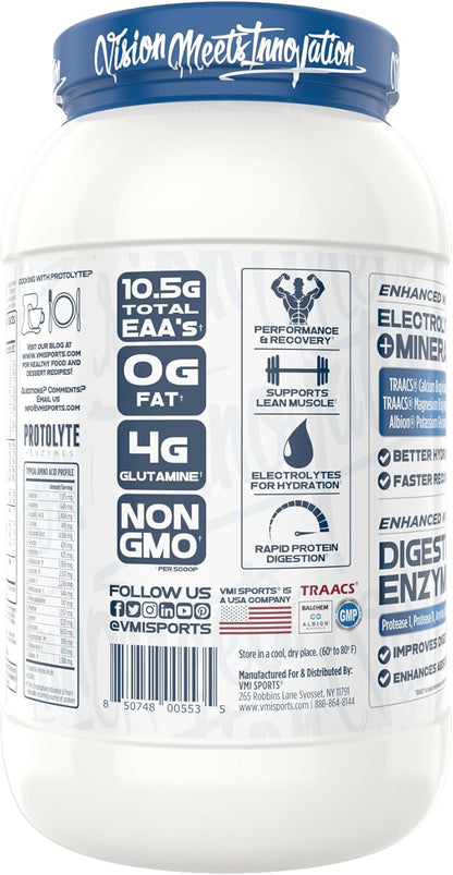VMI Sports | Protolyte Whey Isolate Protein Powder | Low-Calorie Whey Protein Powder for Weight Loss | Protein Powder for Muscle Gain | Non-GMO (Strawberry Milkshake, 1.6 Pounds)