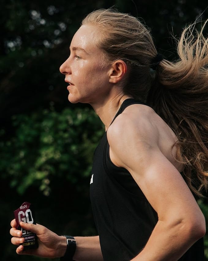 BARE PERFORMANCE NUTRITION, BPN Go Gel Endurance Gel, Vegan + Gluten Free Running Gel with 24g of Carbohydrates & 100 Calories per Gel Pack, 10 Single-Serving Gel Packs, Mixed Berry