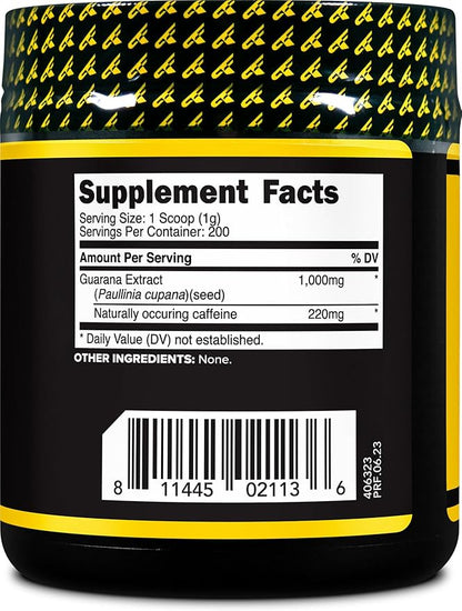 Primaforce Guarana Powder (200g) (Unflavored) - Pure Guarana, 200 Servings