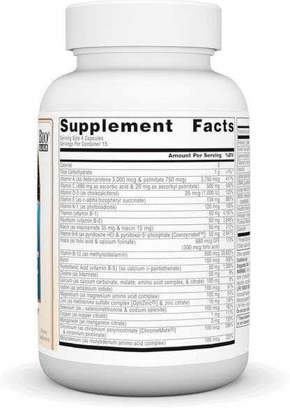 Source Naturals Life Force Multiple Iron Free Daily Multivitamin High Potency Essential Vitamins, Minerals, Antioxidants & Nutrients - Energy & Immune Boost* - 60 Capsules