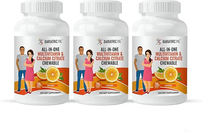 BariatricPal "All-in-ONE Chewable Multivitamin with Calcium Citrate & Iron - Orange (90-Day Supply)