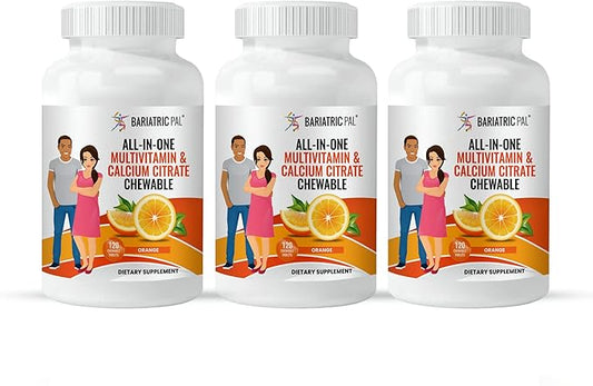 BariatricPal "All-in-ONE Chewable Multivitamin with Calcium Citrate & Iron - Orange (90-Day Supply)