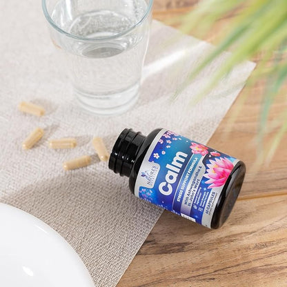 Natural Unwind, Calm, & Relax Support with Ashwagandha, GABA, Magnesium, 5-HTP, L-Theanine & B Vitamins, Natural Focus, Energy & Immune Support - Nature's Non-GMO, Vegan, Gluten Free - 60 Capsules