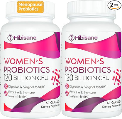 Negima Menopause Supplements for Women, 120 Billion CFUs Probiotics for Women, 13-in-1 Herbs & Botanicals Complex, for Hormone Menopause, Hot Flashes, Night Sweats, Mood Swings, Sleep - 120 Capsules
