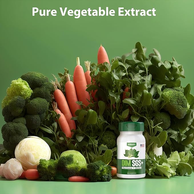 DIM SGS + - Hormone + Detox.Encourages Hormone Balance, Hormonal Acne Supplements,Helps Control Appetite,Promotes Detoxification(60 Capsules)