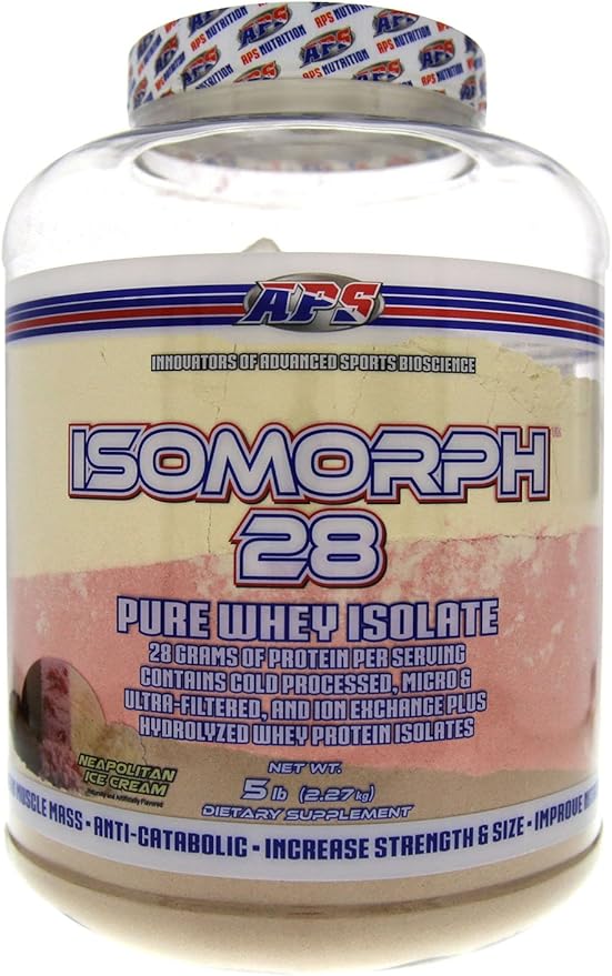 APS Nutrition Isomorph Protein Powder Supplement | Whey Protein Isolate | Ultra- Filtered | 28g Protein | Neapolitan Ice Cream, 5 Pound (Pack of 1)