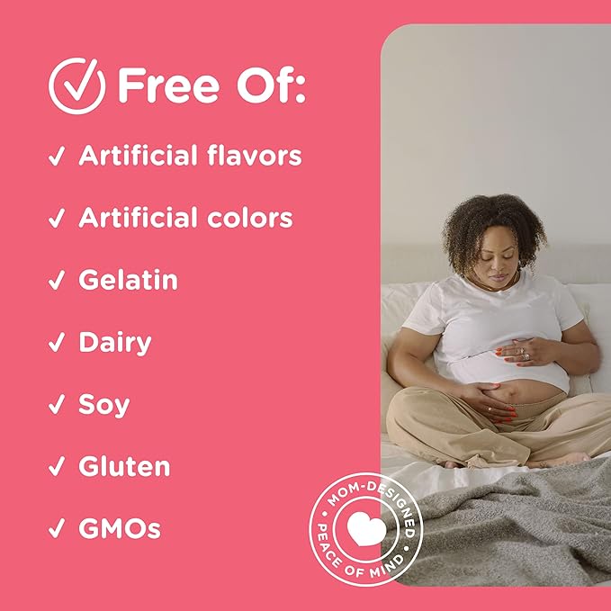 Mommy's Bliss Prenatal Multivitamin with Iron and Folic Acid, Supports Baby Development + Mom Immune System & Energy Levels w/ B Vitamins & Probiotics, Vegan & Gluten Free (45 Servings)