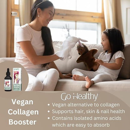 Go Healthy Vegan Collagen & Biotin Liquid Drops for Women & Men - Supports Healthy Hair, Nail & Skin, Boosts Metabolism - Non-GMO, Sugar Free - 60-Day Supply