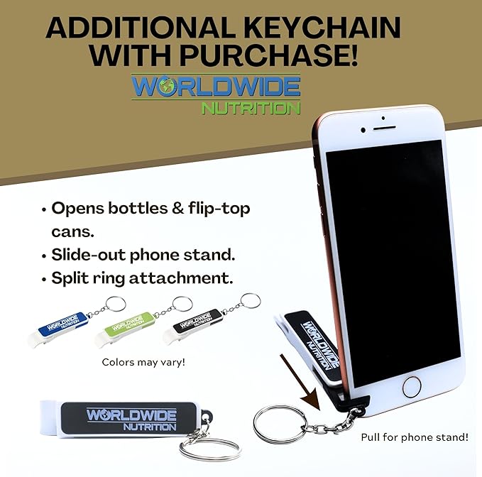 Syntrax Bundle: Trophix Undenatured Casein Protein Vanilla - Creamy Instant Mix Whey Protein & Egg White Protein Powder - 2 Pounds High Protein Powder and Worldwide Nutrition Keychain