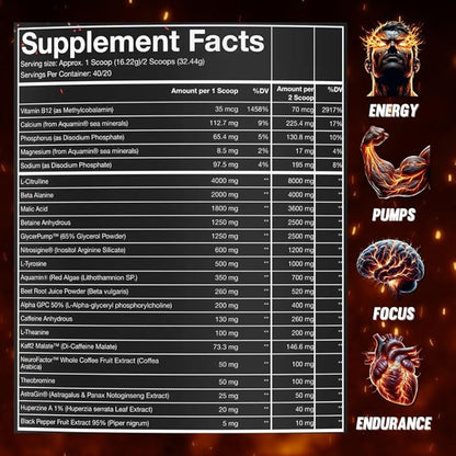Scorched Earth Pre Workout Powder - Energy & Focus with Dual-Source Caffeine, Nootropics | Pumps from Citrulline, Beta Alanine, Nitrosigine®, GlycerPump™ (Strawberry)
