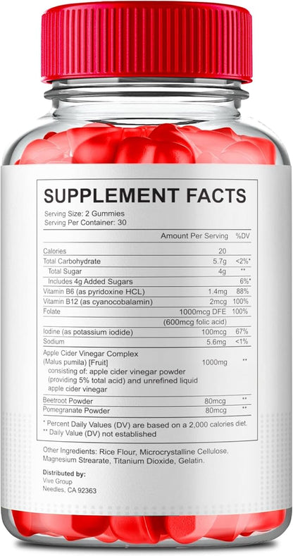 Vital Surge ACV Gummies, Vital Surge Advanced 1000MG Apple Cider Vinegar Gummys, VitalSurge - Maximum Strength, Keto + ACV and Vitamin B12, VitalSurge ACV Keto All Natural Formula Reviews (3 Pack)