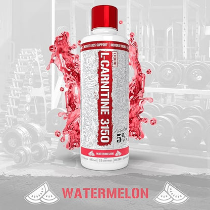 5% Nutrition Rich Piana Liquid L-Carnitine 3150 | Premium 4 Source Blend + GBB, The Super Carnitine (Watermelon Candy)