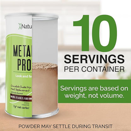 NaturalSlim Metabolic Whey Protein Powder Chocolate – Low Carb, Meal Replacement Shake w/Vitamins, Minerals & Amino Acid L-Glutamine | Great Taste and Very Filling Protein Shake, 10 Servings, 17.6oz