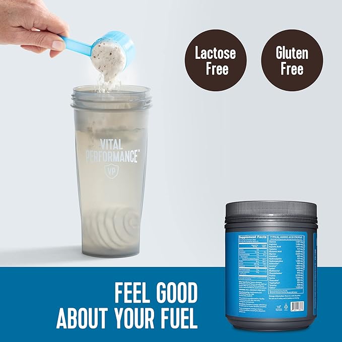 Vital Proteins Performance Powder, 25g Lactose-Free Milk Protein Isolate Casein & Whey Blend, NSF for Sport Certified, 10g Collagen Peptides, 8g EAAs, 5g BCAAs, Gluten-Free - Cold Brew Coffee, 1.72lb