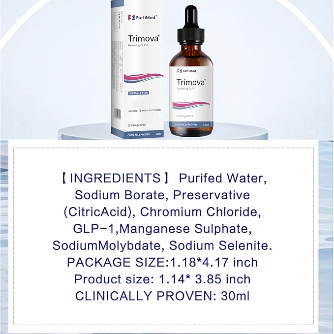 Trimova Drops, Liquid Drops, Natural Vitamin Supplement for Men & Women, Natural Formula,Trimova Boosting Drops (1pc)