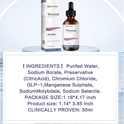 Trimova Drops, Liquid Drops, Natural Vitamin Supplement for Men & Women, Natural Formula,Trimova Boosting Drops (1pc)
