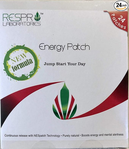 New Energy Patch with B12, Natural Guarana, and Black Pepper, Continuous Release - 24 Patches