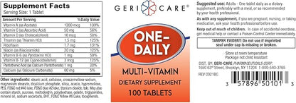 GeriCare One-Daily Multi-Vitamin Tablets Dietary Suplement 100 Count (Pack of 2)