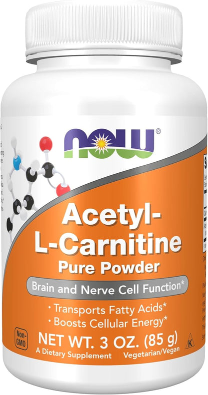 NOW Foods Supplements, ALC (Acetyl-L-Carnitine) Powder, Brain and Nerve Cell Function*, 3-Ounce