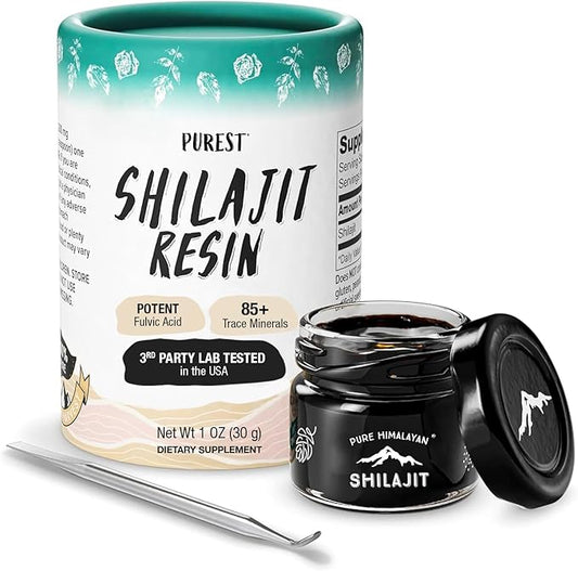 Pure Himalayan Shilajit, High Nutritional Potency, Grade A Shilajit Resin with 85+ Plant-Derived Trace Minerals and Fulvic Acid, Energy & Immune Suport for Men and Women, 3rd Party US Lab Tested (30g)