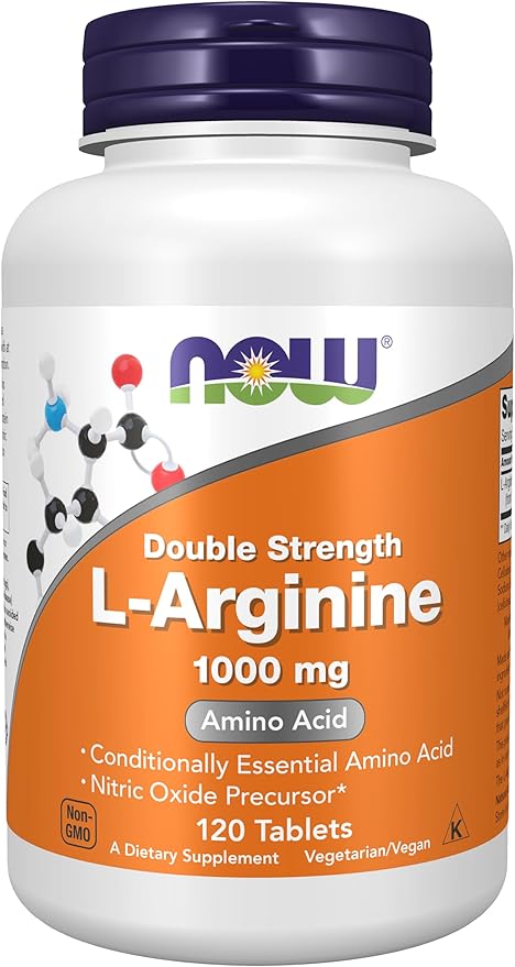 NOW Foods Supplements, L-Arginine 1,000 mg, Nitric Oxide Precursor*, Amino Acid, 120 Tablets