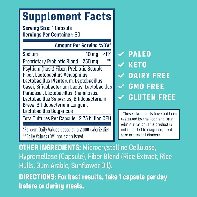 NativePath Daily Probiotic, 10-Strain Custom Blend Probiotics Supplement for Men and Women, 82 Billion CFUs - 60 Count