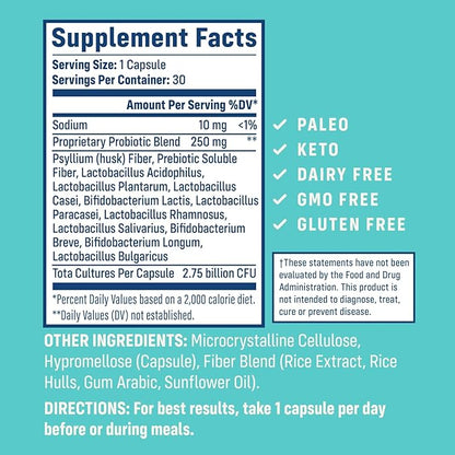 NativePath Daily Probiotic, 10-Strain Custom Blend Probiotics Supplement for Men and Women, 82 Billion CFUs - 60 Count