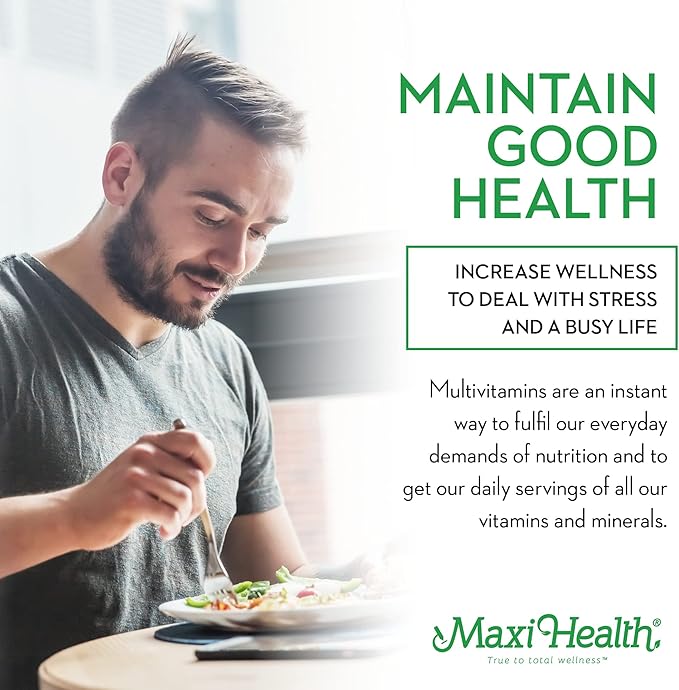 Maxi Health Supreme High Potency Multivitamin & Mineral for Wellness, Immune Boost & Antioxidant Defense, Includes Vitamin A, Vitamin C, Vit D and E, Vitamin B12, B6, Biotin, Selenium, Zinc, Inositol…