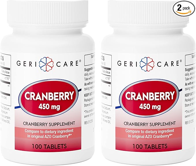 Cranberry Supplement Pills 100 Tablets 450 mg (2 Pack)