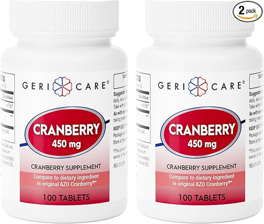 Cranberry Supplement Pills 100 Tablets 450 mg (2 Pack)