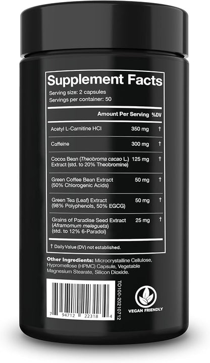 JNX SPORTS The Omen! Thermogenic Fat Burner – Dietary Supplement for Men & Women with L Carnitine | Appetite Suppressant & Metabolism Booster | 100 Capsules