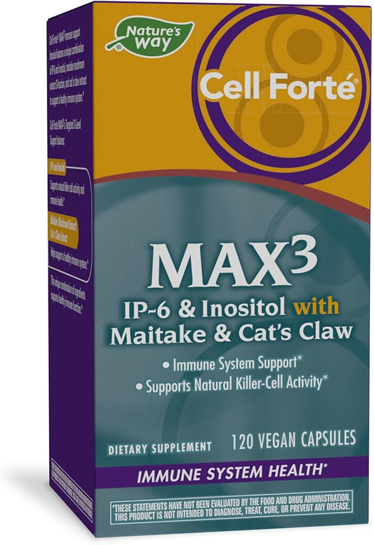 Nature's Way Cell Forté MAX3 IP-6 & Inositol with Maitake & Cat's Claw, Immune Support and Natural Killer-Cell Activity*,120 Capsules