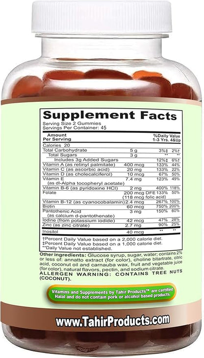 Tahir Halal Multivitamin Gummies for Children. Made in USA - Certified Halal