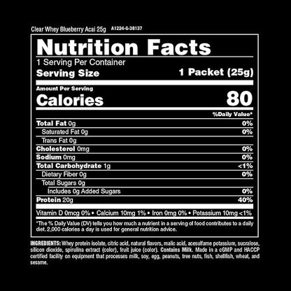 Animal Clear Whey Protein Isolate Sampler Pack & Shaker Bottle - Deliciously Juicy 20g Protein, Watermelon Limeade, Blueberry Acai, Pineapple Orange, 3 Single-Serving Packets