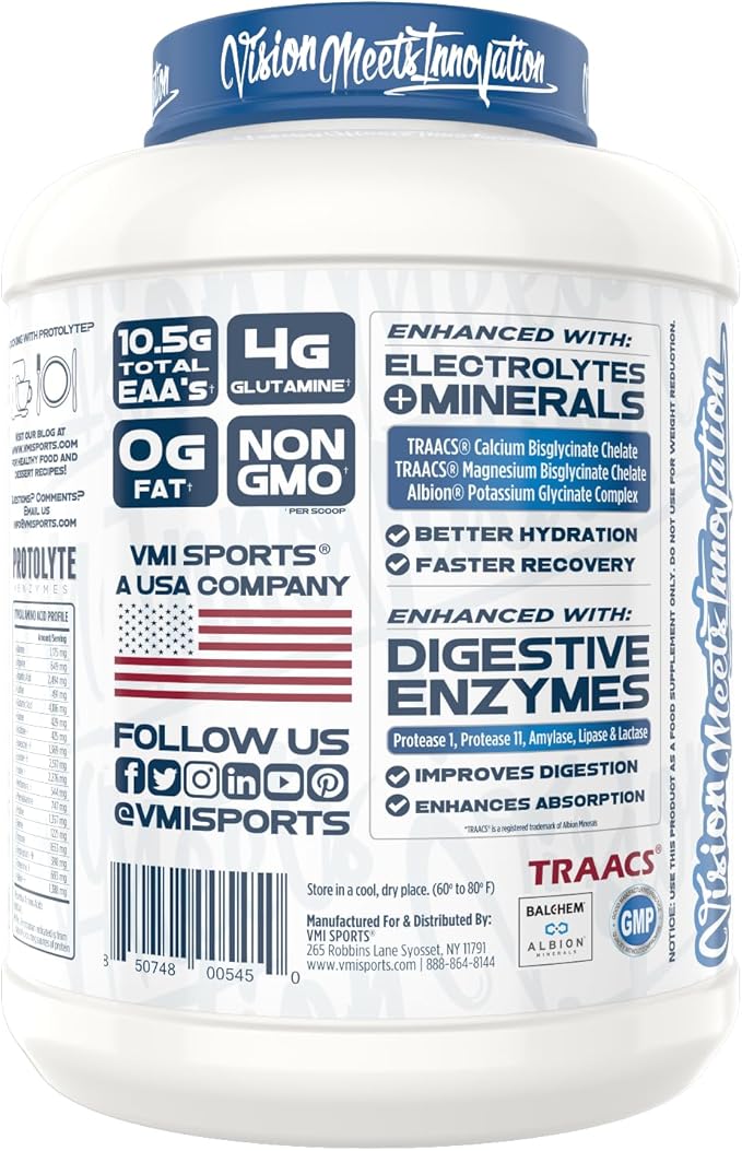 VMI Sports ProtoLyte Whey Isolate Protein Powder, Vanilla Cake Batter, 4.6 lbs