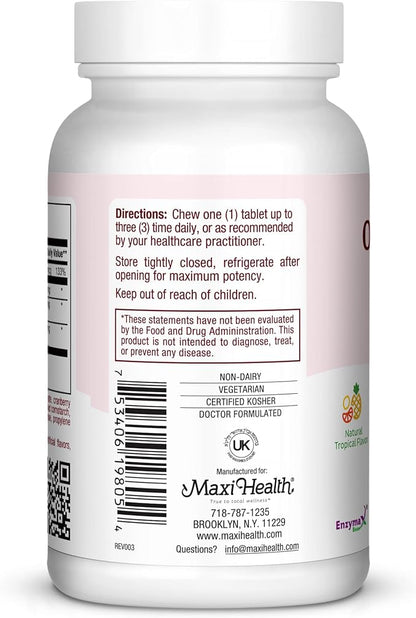 Maxi Health Yummie Oraldophilus - Acidophilus Probiotics - Tropical Flavor - 50 Chewies - Kosher