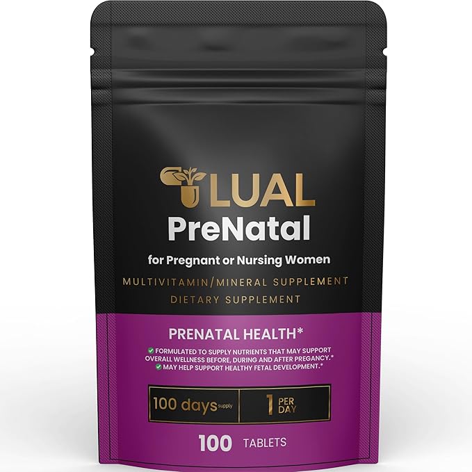 LUAL Prenatal Multivitamin | Prenatal Vitamins for Women | Pregnancy Must Haves Folate Supplement Prenatal Multivitamin 100 Tablets