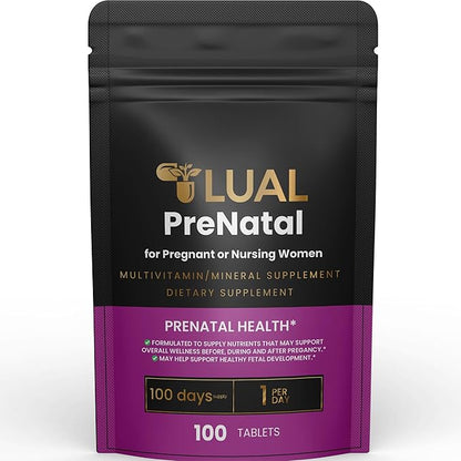 LUAL Prenatal Multivitamin | Prenatal Vitamins for Women | Pregnancy Must Haves Folate Supplement Prenatal Multivitamin 100 Tablets