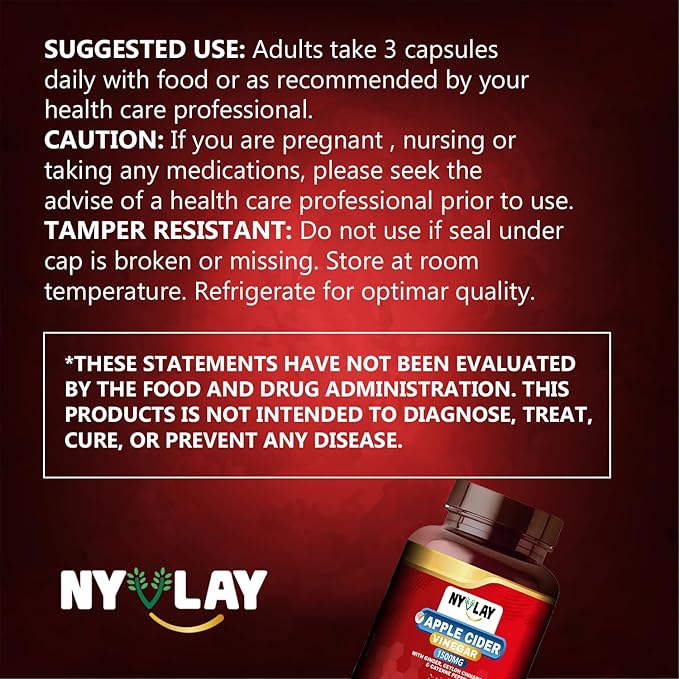 Apple Cider Vinegar 1500 MG 150 Capsules | Dietary Supplement | Extra Strength Natural Formulation | Support Strength & Energy