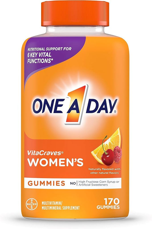 One A Day Women’s Multivitamin Gummies, Multivitamin For Women with Vitamin A, C, D, E and Zinc for Immune Health Support*, Calcium & more, 170 count
