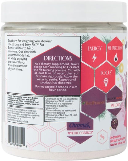 Strong + Sexy Fit, Weight & Diet Support Health Supplement, Workout Drink Powder, Natural Energy with Green Tea Extract, Appetite & Metabolism Support, Supplements for Women, Sugarplum Flavor, 30 Svg