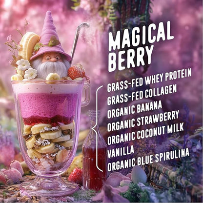 FlavCity All-In-One Protein Smoothie for Kids (Magical Berry) - Grass-Fed & Undenatured Whey Protein Powder with 15g Protein & 5g Collagen - Gluten-Free & Non-GMO - 15 Servings