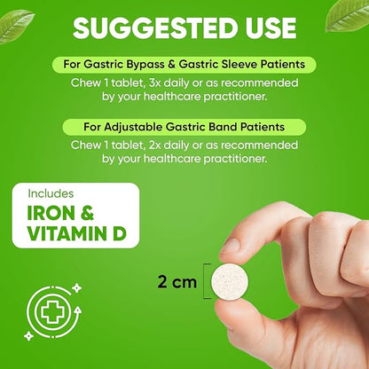 BariSlim Complete Chewable Bariatric Multivitamin Tablets - 45 mg Iron Bariatric Vitamin & Supplement for Post Bariatric Surgery Including Gastric Bypass & Sleeve - Delicious & Convenient | Orange