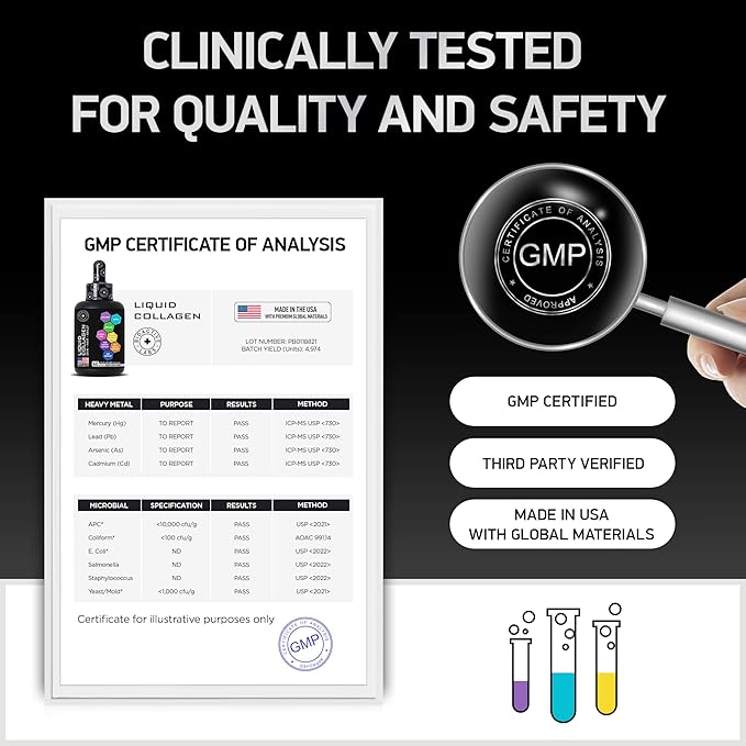 Hydrolyzed Liquid Collagen Peptides and Biotin - Hair Skin and Nails Collagen and Biotin Drops Supplement - Collagen Liquid for Women and Men - Lemon Collagen Type 1 and 3 Biotin Drop - 2-Pack, 2x60ml