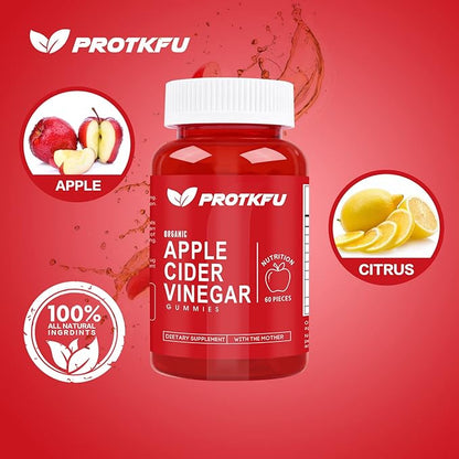 Apple Cider Vinegar Gummies, 120 Count Max Strength 1000mg ACV Gummies with Vitamin B12 & B6 Gummies, for Metabolism, Digestion, Detox, Gut & Immune Health, Vegan & Non-GMO, Gelatin-Free