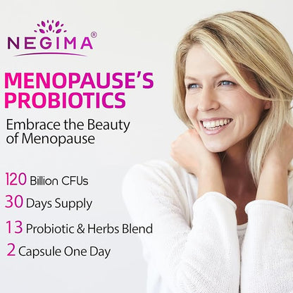 Menopause Supplements for Women, 120 Billion CFUs Probiotics for Women, 13-in-1 Herbs & Botanicals Complex, for Hormone Menopause, Hot Flashes, Night Sweats, Mood Swings, Sleep Disturbances - 240 Caps