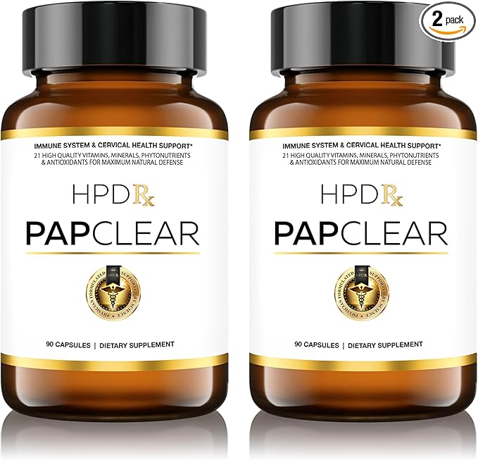 PAPCLEAR Physician Formulated | All Natural Immune Support Supplement | Advanced Powerful Immunity Booster | 21 Vitamins & Nutrients with Organic Shiitake Mushroom & Lycopene | 90 Capsules | Pack of 2