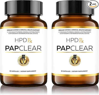 PAPCLEAR Physician Formulated | All Natural Immune Support Supplement | Advanced Powerful Immunity Booster | 21 Vitamins & Nutrients with Organic Shiitake Mushroom & Lycopene | 90 Capsules | Pack of 2