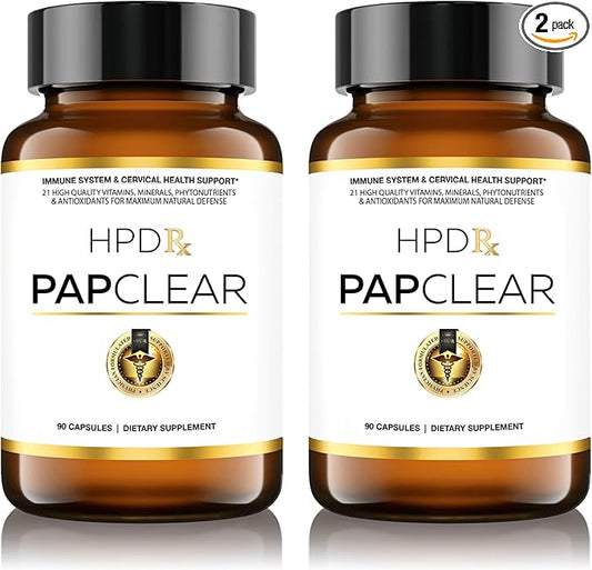 PAPCLEAR Physician Formulated | All Natural Immune Support Supplement | Advanced Powerful Immunity Booster | 21 Vitamins & Nutrients with Organic Shiitake Mushroom & Lycopene | 90 Capsules | Pack of 2